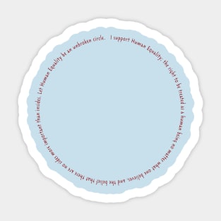 Human Equality Circle Sticker